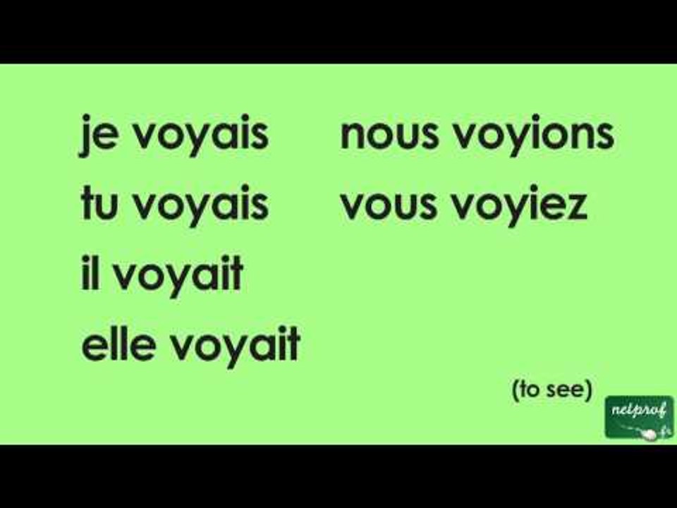 Conjugaison du verbe voir à l'imparfait de l'indicatif