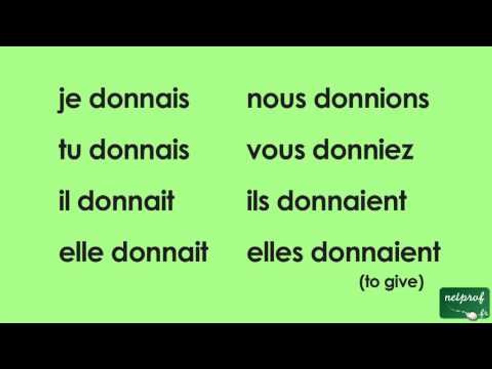 Conjugaison du verbe donner à l'imparfait de l'indicatif
