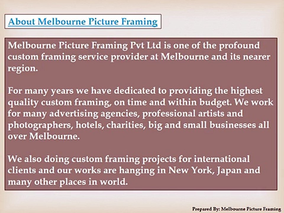 Cheap Online Custom Photo Frames by Melbourne Picture Framing