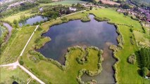 Vue aérienne avec un drone des étangs de la CC2V à Le Plessis Brion dans l'Oise