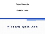 Panjab University is recruiting candidates as Research Fellow Jobs 2013