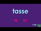 Apprendre le vocabulaire et les articles en français - Objets de la table