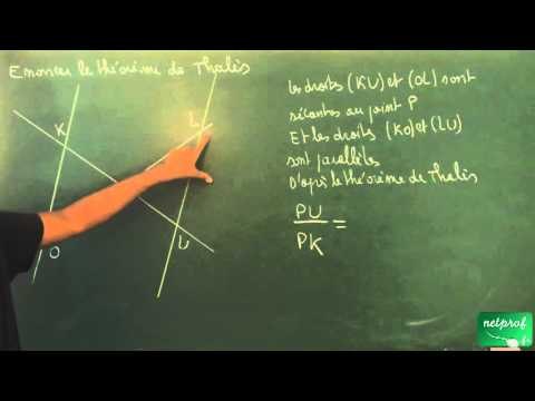 031 / Théorème de Thalès / Savoir réciter le théorème de Thalès (2)