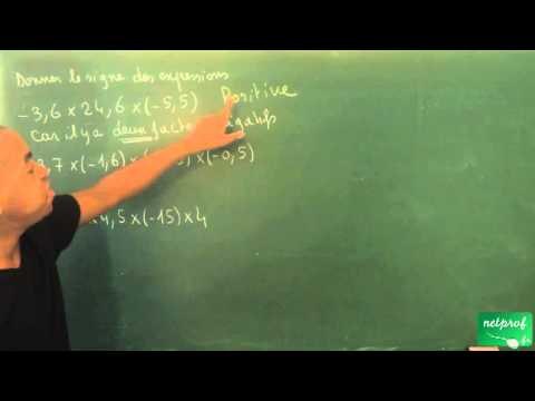 011 / Nombres relatifs / Signe d'un produit de nombre relatifs