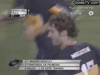 Godoy Cruz 0-1 Boca Juniors -0-1 Boselli