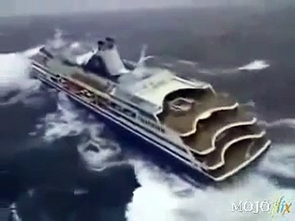 Cruiseliner gets fliped after tsunami