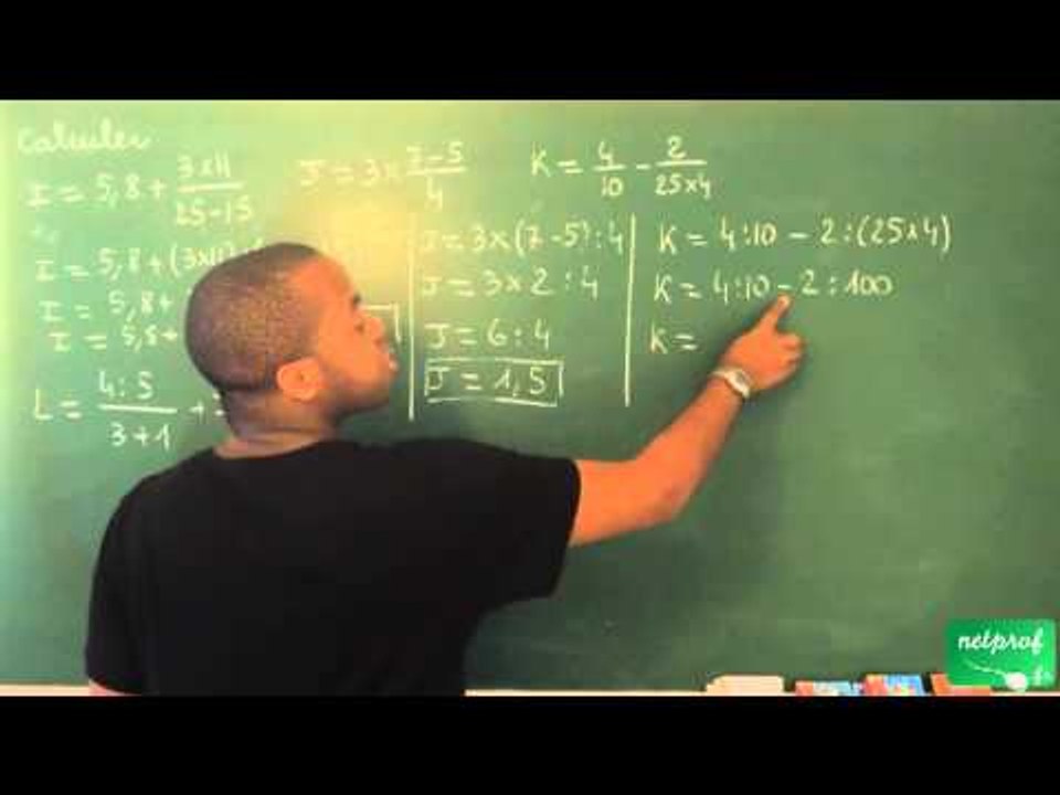 017 / Enchaînements d'opérations / Caluler avec des fractions (4)