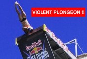 Le violent plongeon de Steven LoBue qui se cogne la tête sur le plongeoir