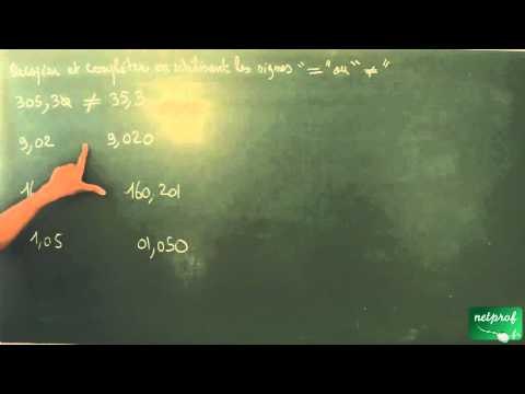 032 / Nombres décimaux / Egalité de deux nombres décimaux (2)