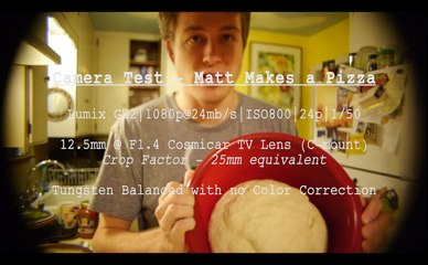 Lumix GH2 Camera Test with C-mount Cosmicar 12.5 mm TV lens at f1.4 - Matt Makes a Pizza