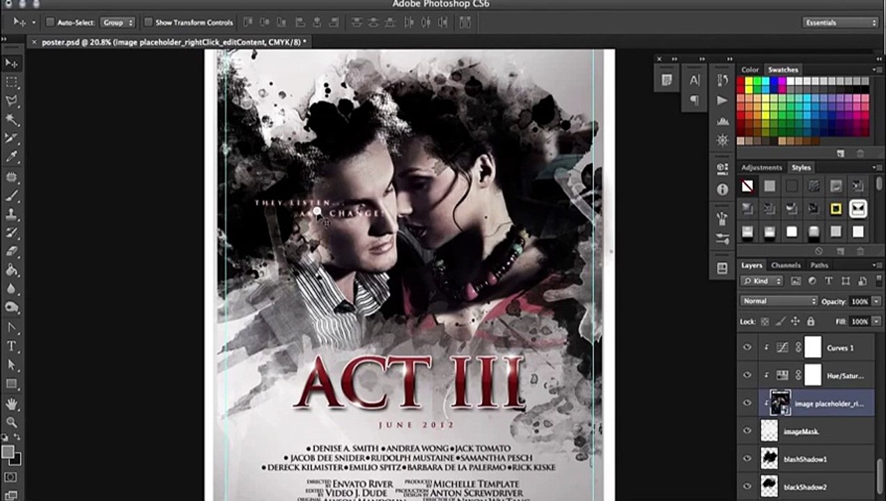 Film Poster Template Design Photoshop Tutorial Scarab13