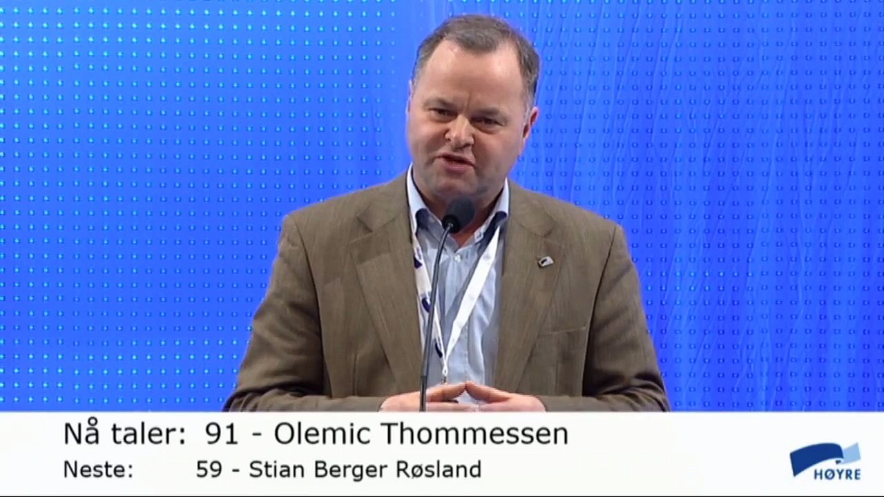 Olemic Thommessens innlegg fredag til Landsmøtet 2012