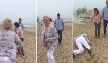BEST proposal ever! Mother face plants during it!