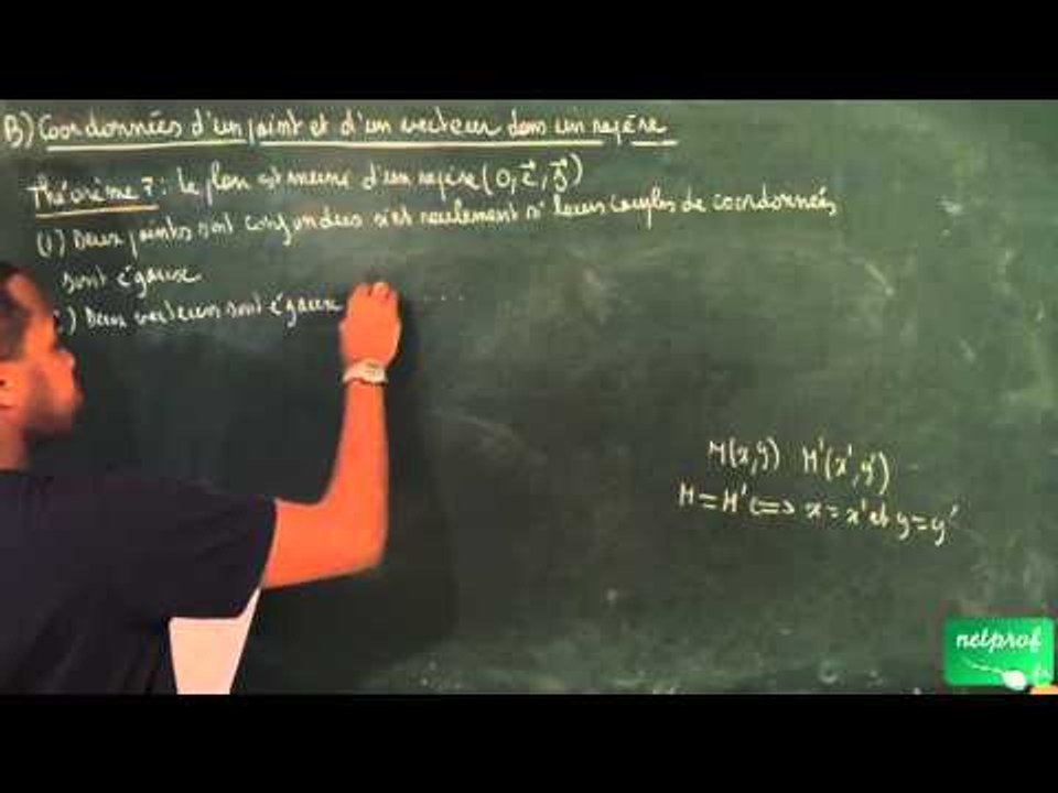 AEV / Vecteurs / Coordonnées d'un point et d'un vecteur, propriétés