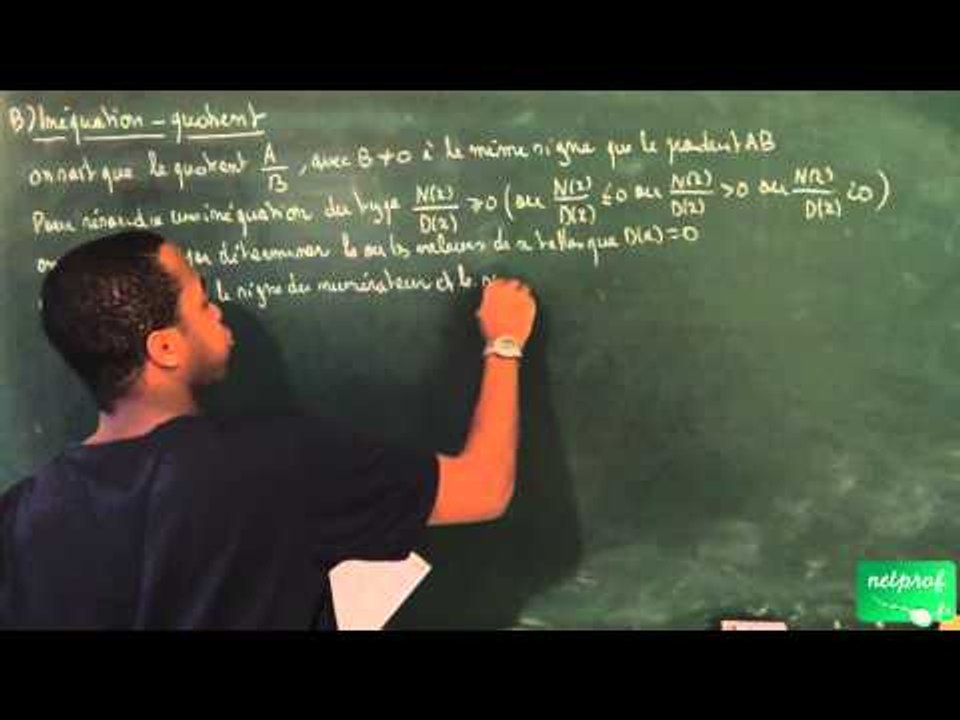 ACL / Fonction inverse, équations et inéquations / Inéquation-quotient