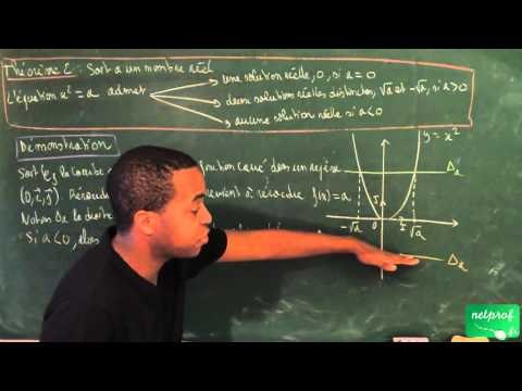 Seconde / Fonction carré, équations et inéquations / Théorème 2 (x² = a)
