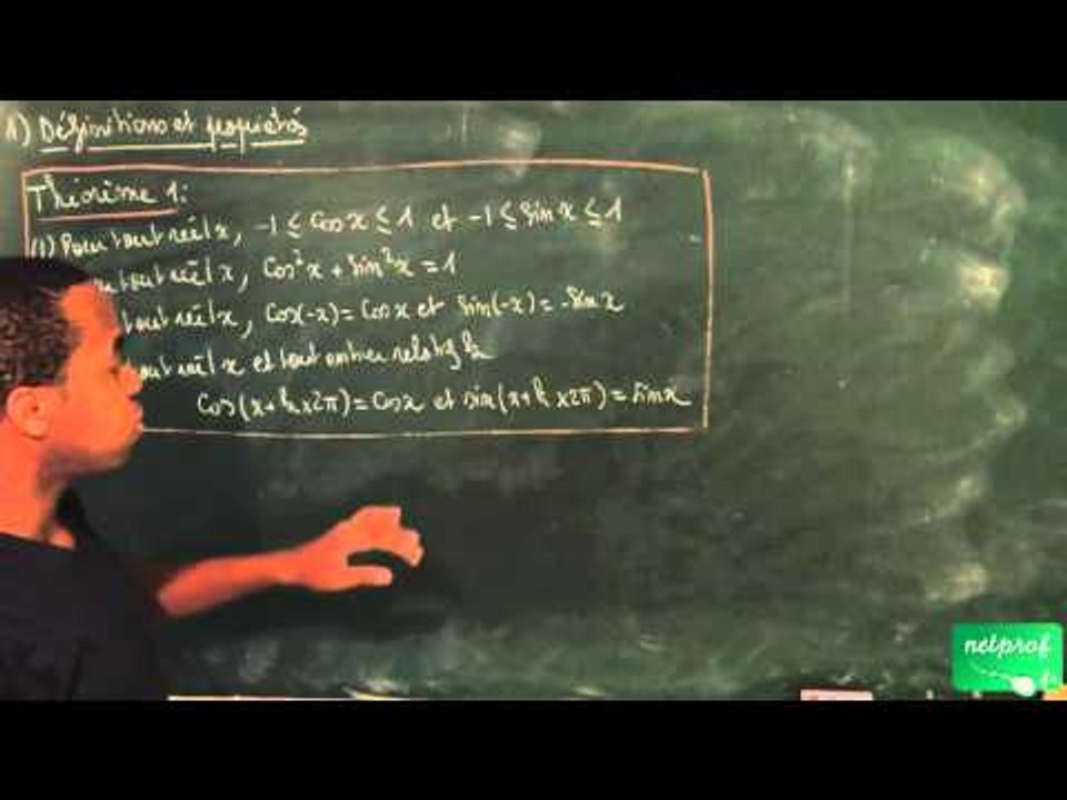 ACP / Fonctions cosinus et sinus / Propriétés