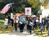 Cheeky bystander confronts Occupy New Hampshire (Wall Street, Ron Paul)