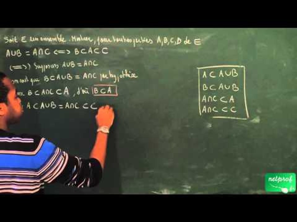 0017 / Ensembles et applications / Démontrer avec les ensembles (3)