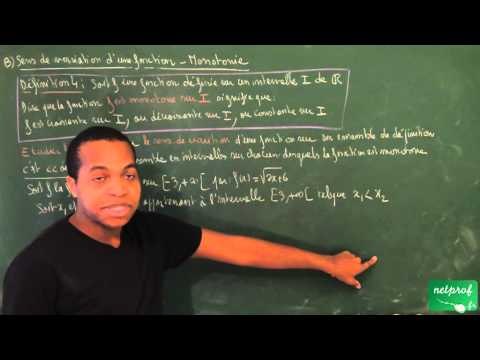 AAD / Généralités sur les fonctions / Dresser un tableau de variations d'une fonction