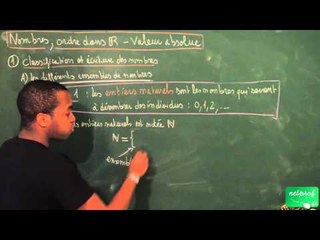 AAA / Nombres, ordre dans R / Ensemble des entiers naturels