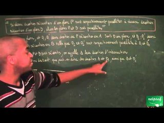 371 / Géométrie dans l'espace / Démonstration de plans parallèles coupés pas un autre plan