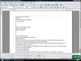 Open office ou Libre office - Texte 05 - Espacement
