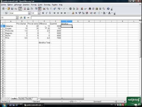Open office ou Libre office - Tableur 06 - Formules de calculs