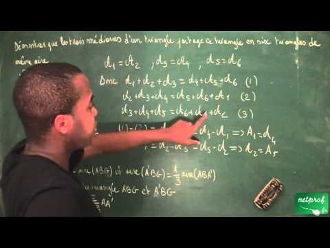 281 / Configurations du plan / Propriété remarquable de la médiane d'un triangle (3)