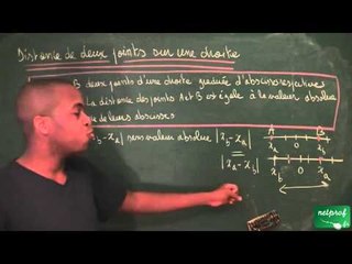 Distance de deux points sur une droite
