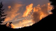 Fiery Red Sunset - Mountains Time Lapse