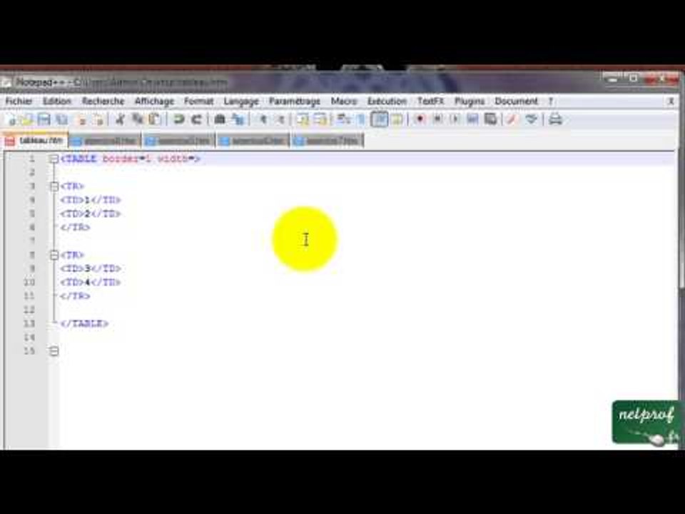 Les tableaux en HTML