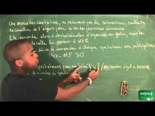 127 / Fonctions affines, équations et inéquations / Etude d'un bénéfice