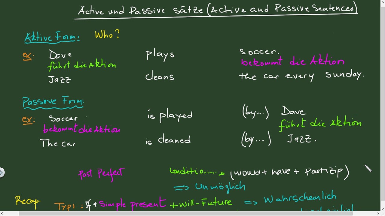 Active Passive Sätze. Part 1. Simple Present zu Present Perfect