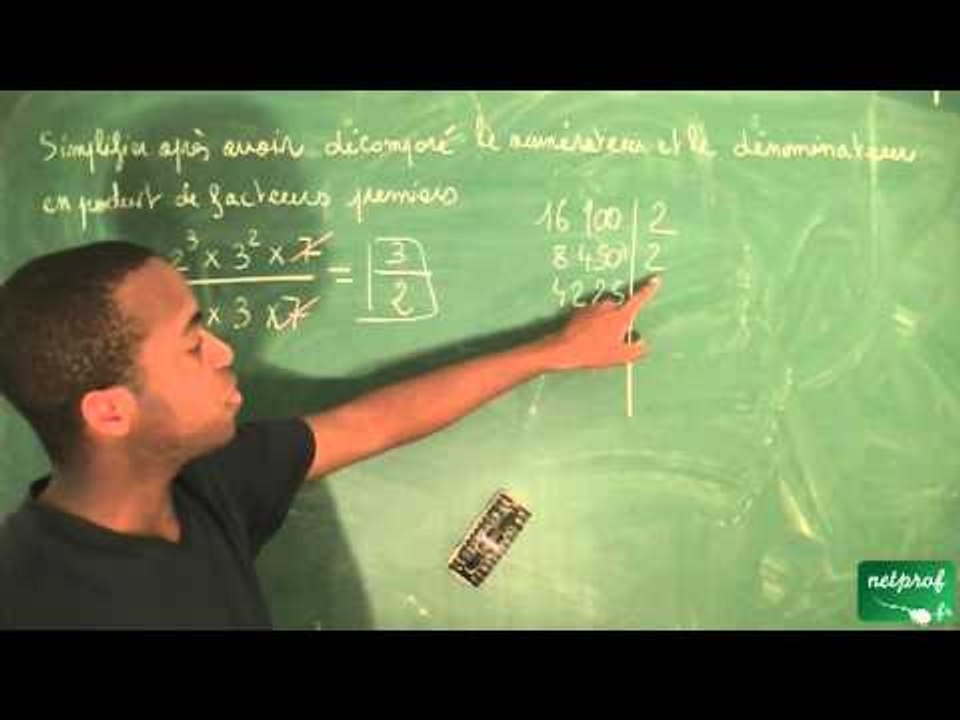 021 / Nombres, ordre dans R / Simplification d'une fraction par décomposition en facteurs premiers