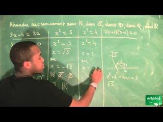 017 / Nombres, ordre dans R / Équation dans N, Z, D, Q et R