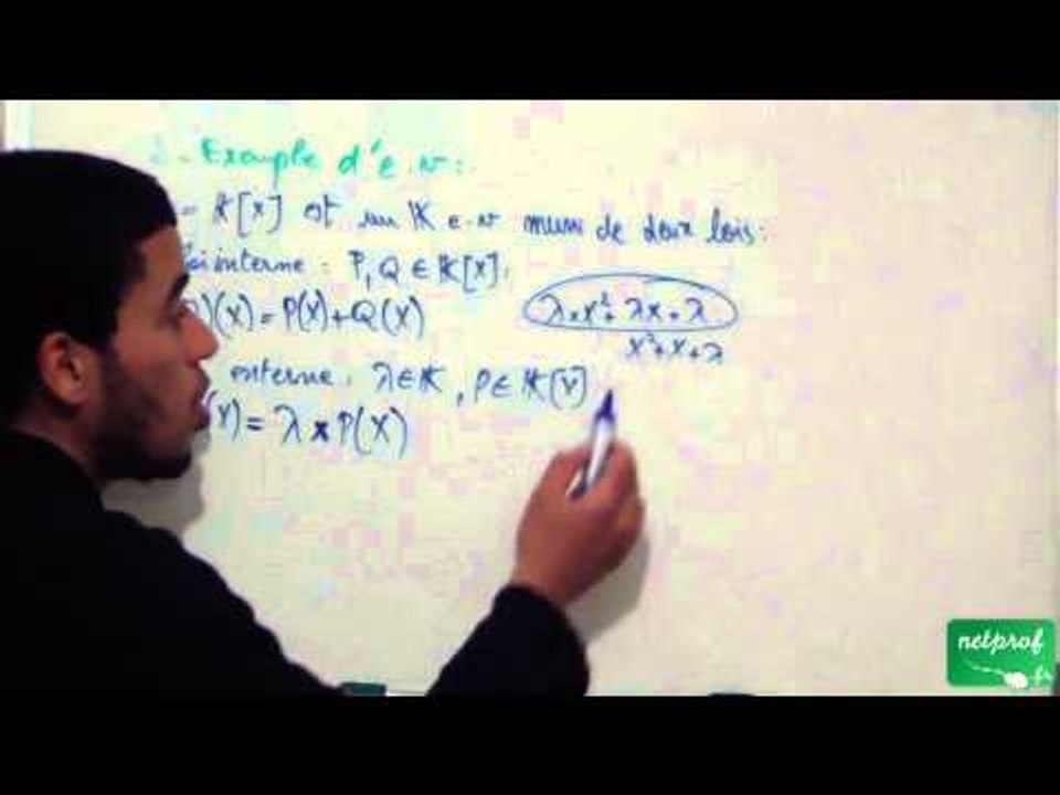 Espaces vectoriels: 3) Exemple d'e.v, ex 2
