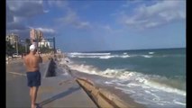 Fort Lauderdale Beach erosion on A1A Nov 23 2012 - 4 weeks after Hurricane Sandy in Florida