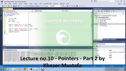 Lecture no.10 - Pointers - Part 2 by Khezer Mustafa