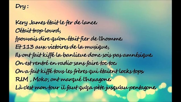 Tal ft Dry - Maintenant ou Jamais Paroles Lyrics