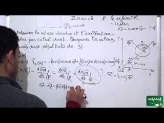 Composition du vecteur vitesse et accélération Exercice 2, part15