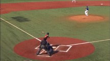 This Baseball player makes flying catch, might be Superman