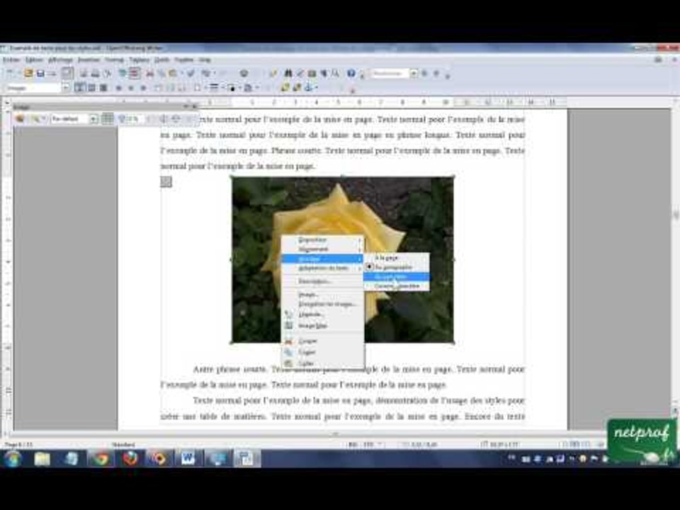 Open Office Writer Insérer des images avec lége...