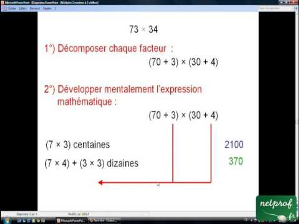Multiplier 2 nombres à 2 chiffres