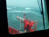 Ship in North Sea Storm. Grampian Protector errv oil rig rescue vessel