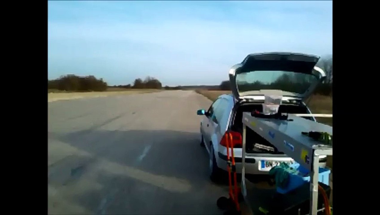 kévin avec son karting 1er essaie