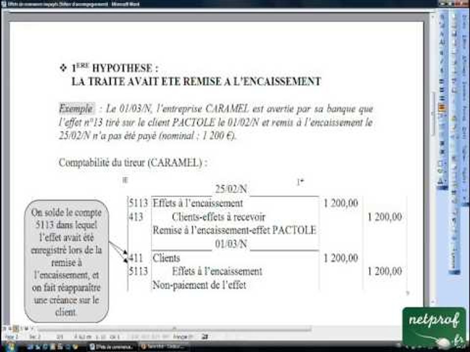 09.3 Effets de commerce impayés
