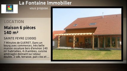 A louer - Maison - SAINTE FEYRE (23000) - 6 pièces - 140m²