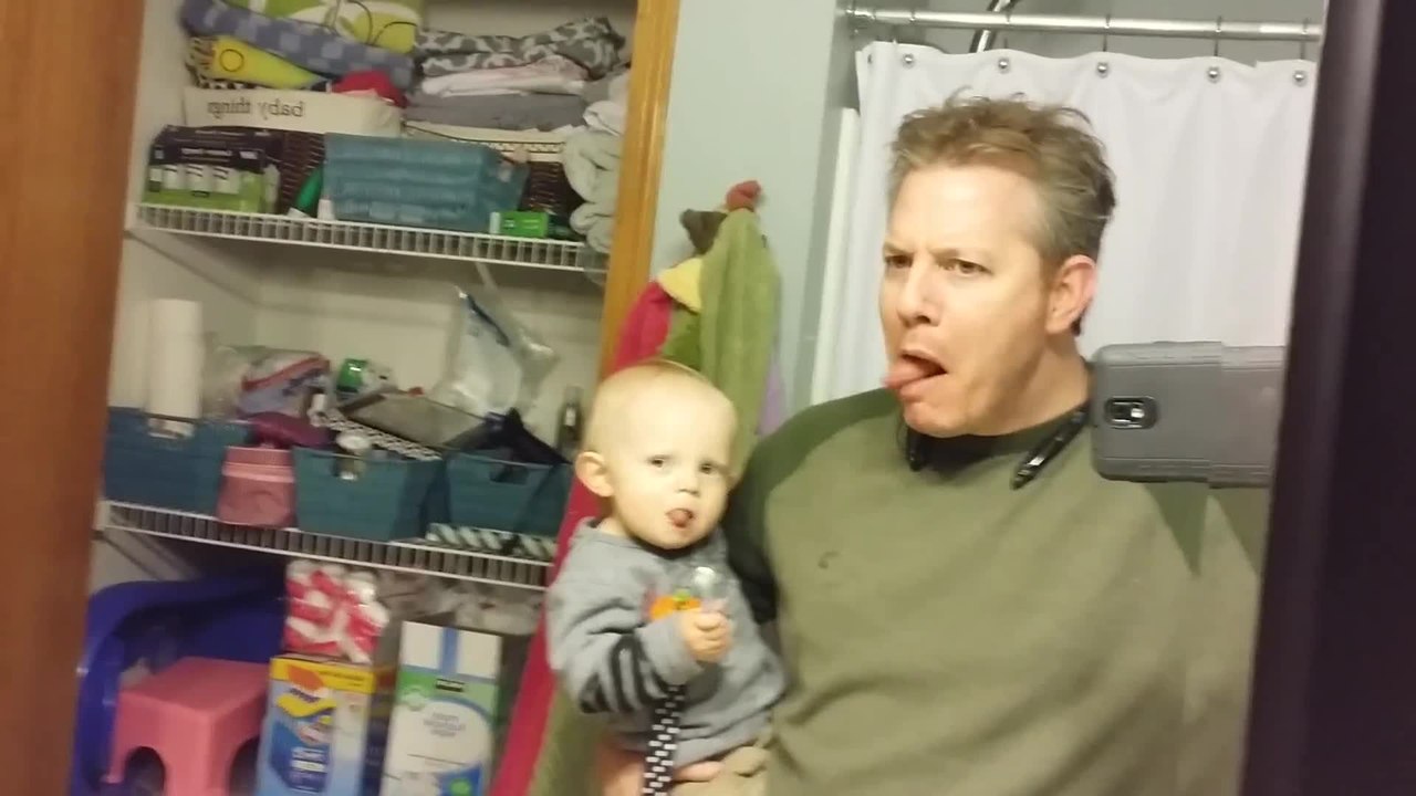 Father and son demonstrate hilarious performance