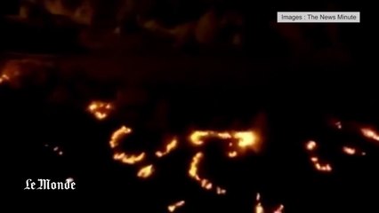 Un lac indien est si pollué qu'il prend feu